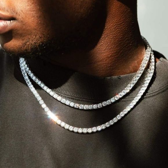 White Gold Diamond Chain - Picture 1 of 3